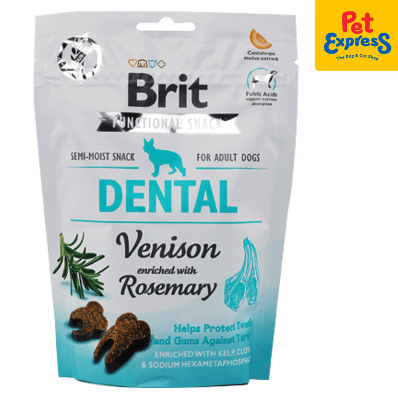 Brit Functional Snack Adult Dental Venison Dog Treats 150g_front