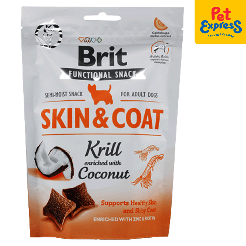 Brit Functional Snack Adult Skin and Coat Krill Dog Treats 150g_front