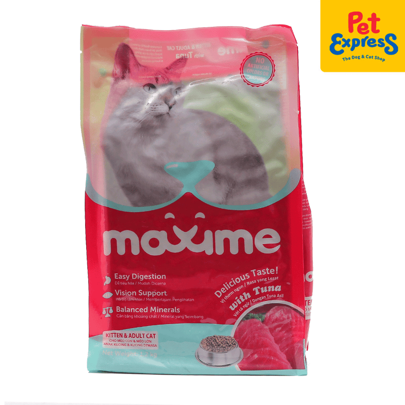 Maxime Kitten and Adult Tuna Dry Cat Food 1.2kg_front