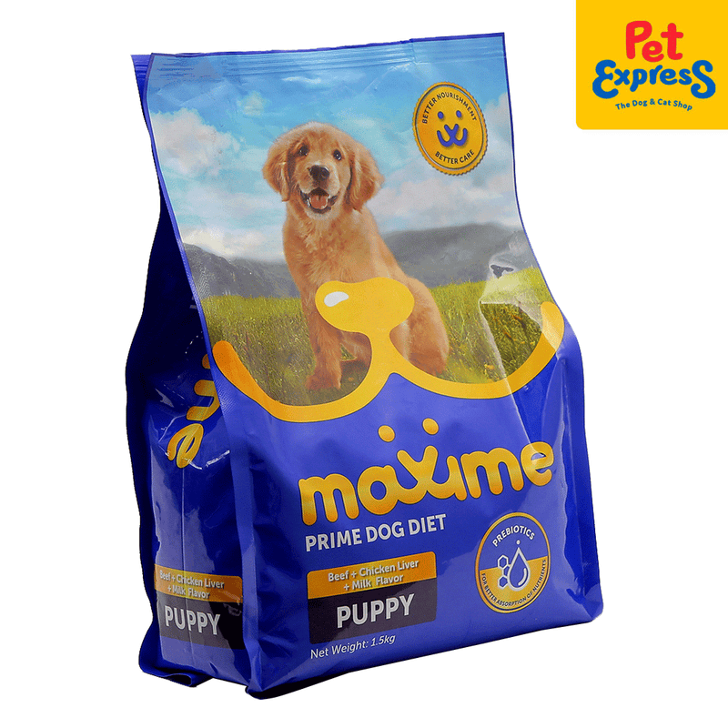 Maxime Puppy Beef, Chicken Liver and Milk Dry Dog Food 1.5kg_side