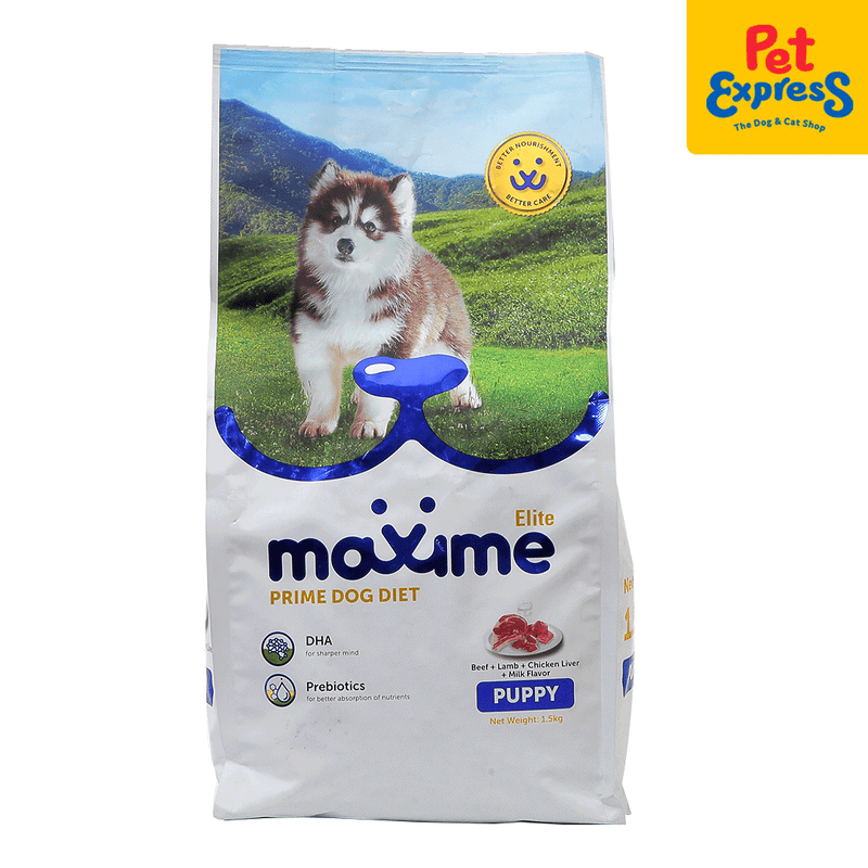 Maxime Elite Puppy Beef, Lamb, Chicken Liver and Milk Dry Dog Food 1.5kg