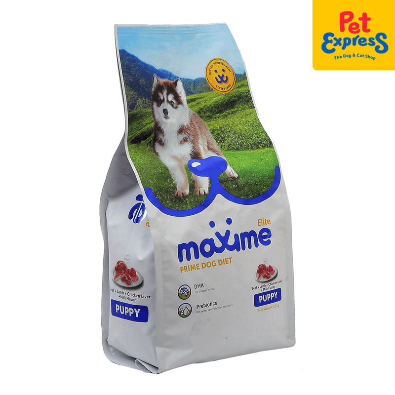 Maxime Elite Puppy Beef, Lamb, Chicken Liver and Milk Dry Dog Food 1.5kg