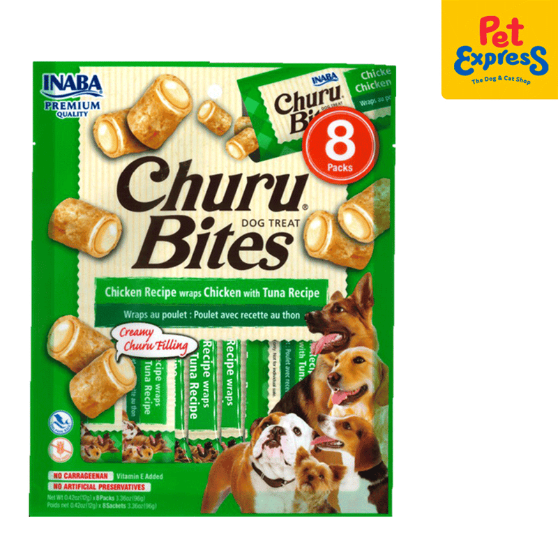 Inaba Churu Bites Chicken Wraps Tuna Dog Treats 12gx8 (USD-722)_front