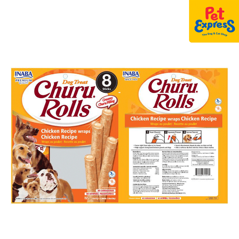 Inaba Churu Rolls Chicken Wraps Dog Treats 12gx8 (USD-731)_packaging