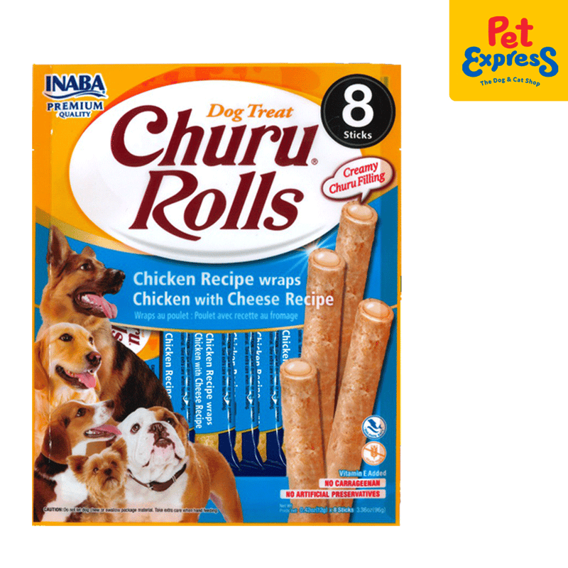Inaba Churu Rolls Chicken Wraps Cheese Dog Treats 12gx8 (USD-733)_front