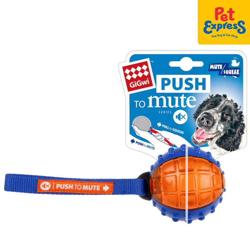 GiGwi Push to Mute Ball Dog Toy Orange