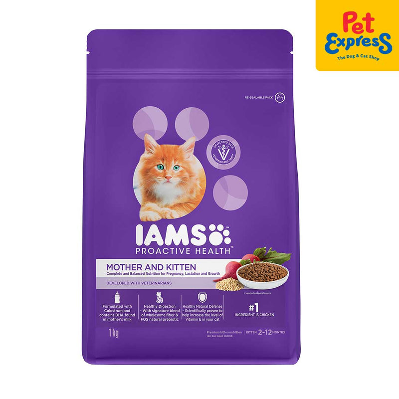 IAMS Mother and Kitten Dry Cat Food 1kg_front