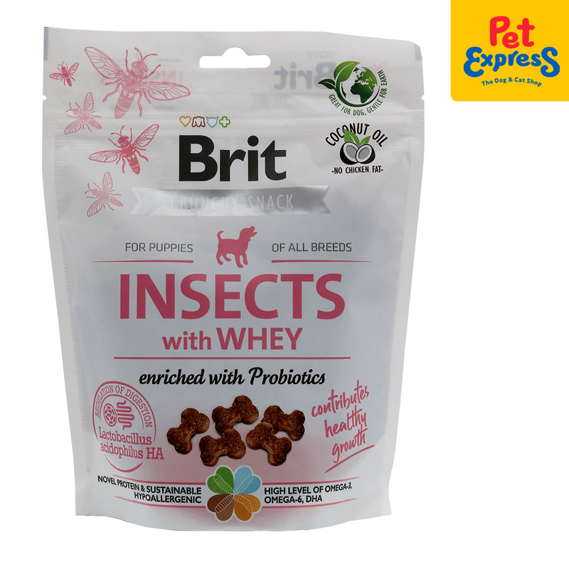 Brit Care Puppy Crunchy Snack Insect with Whey Dog Treats 200g_front