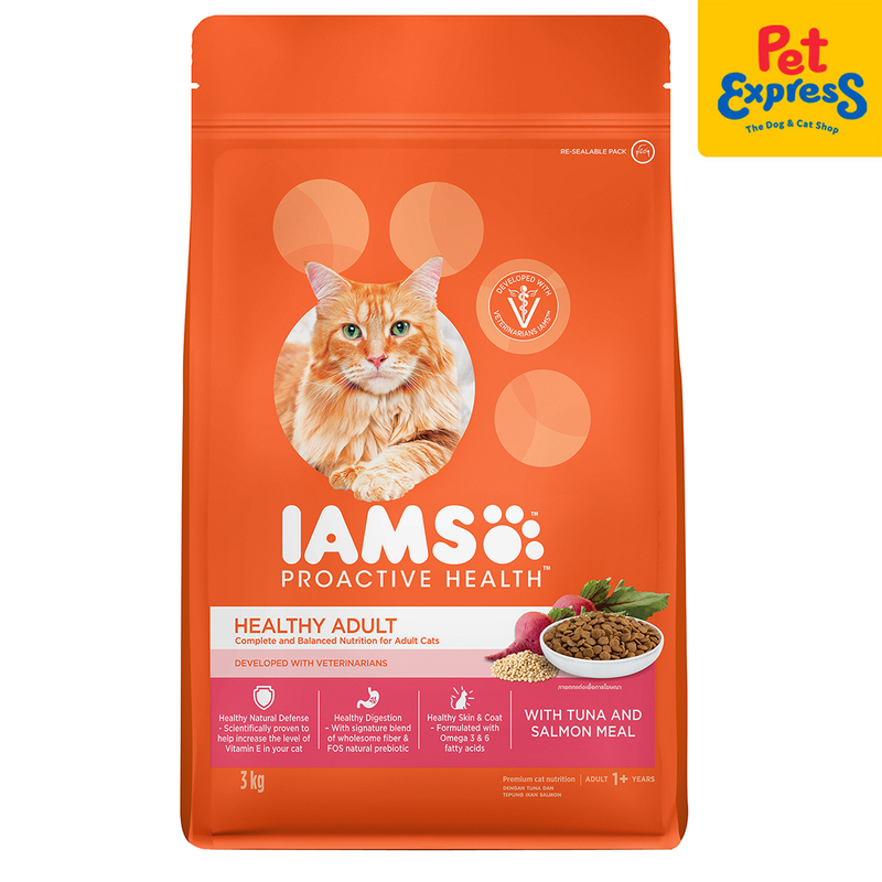 IAMS Adult Tuna and Salmon Dry Cat Food 3kg_front