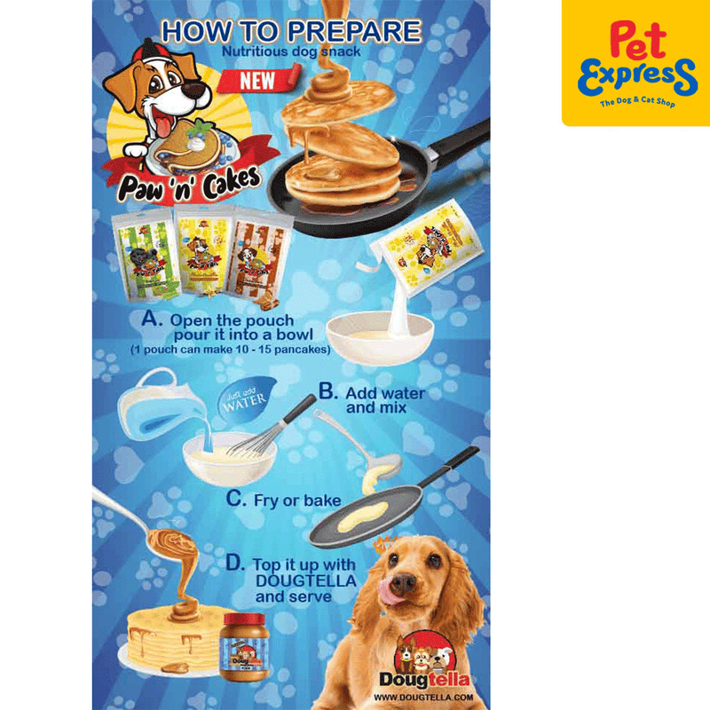 Dougtella Paw 'n' Cakes Pancake Mix Cinnamon Dog Snacks 349g