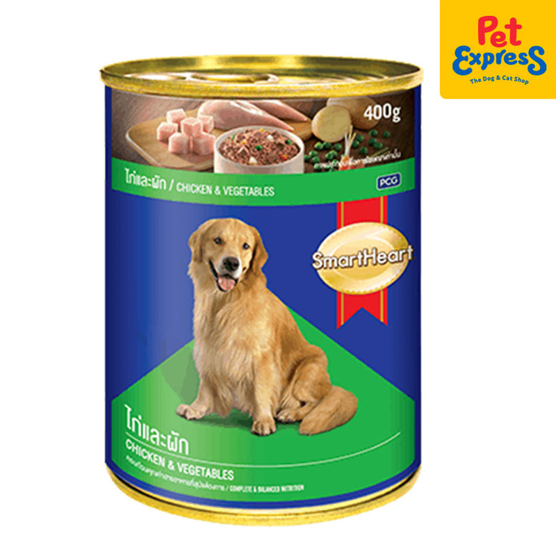 SmartHeart Adult Chicken and Vegetables Wet Dog Food 400g (2 cans)