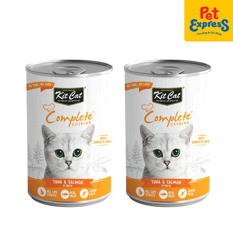 Kit Cat Complete Cuisine Tuna and Salmon in Broth Wet Cat Food 150g (2 cans)