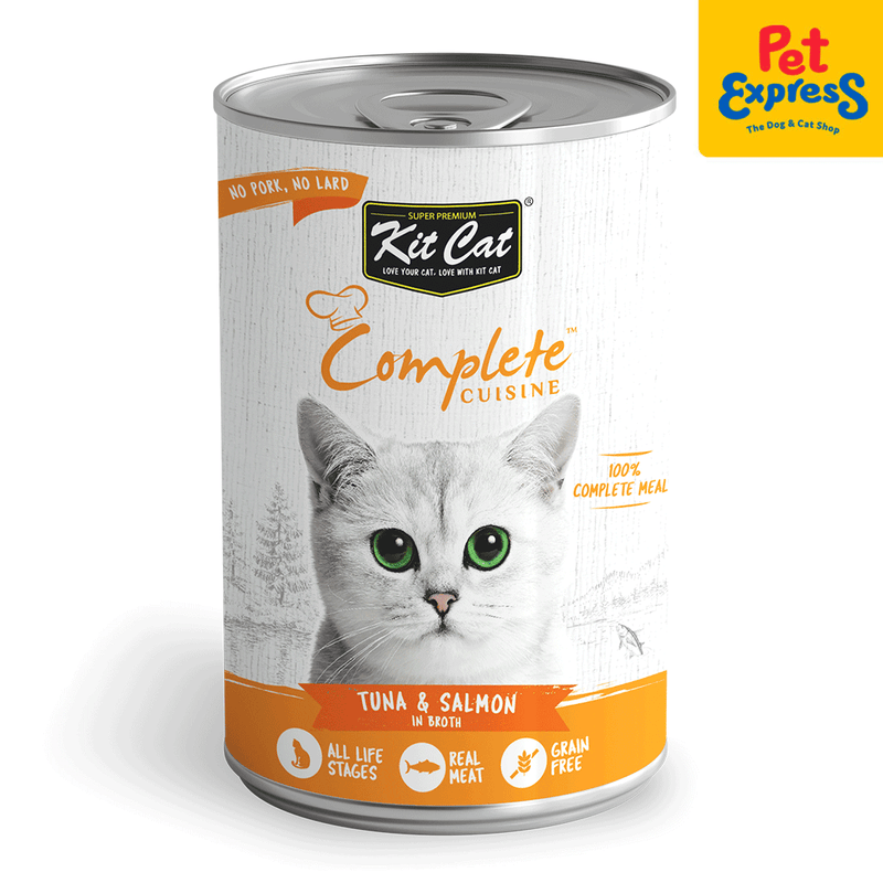 Kit Cat Complete Cuisine Tuna and Salmon in Broth Wet Cat Food 150g (2 cans)