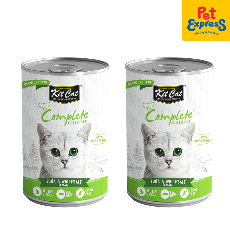 Kit Cat Complete Cuisine Tuna and Whitebait in Broth Wet Cat Food 150g (2 cans)