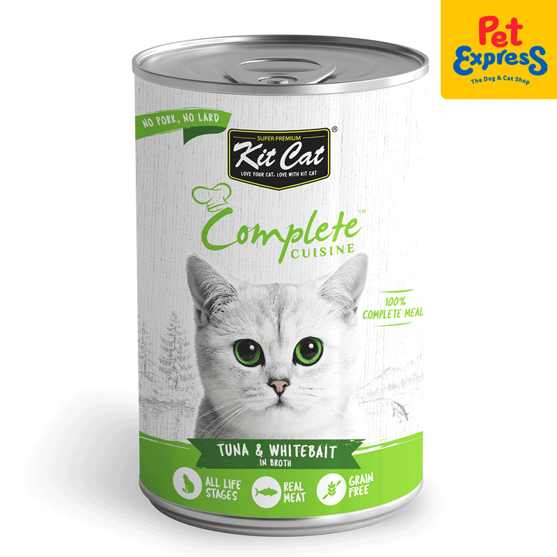 Kit Cat Complete Cuisine Tuna and Whitebait in Broth Wet Cat Food 150g (2 cans)