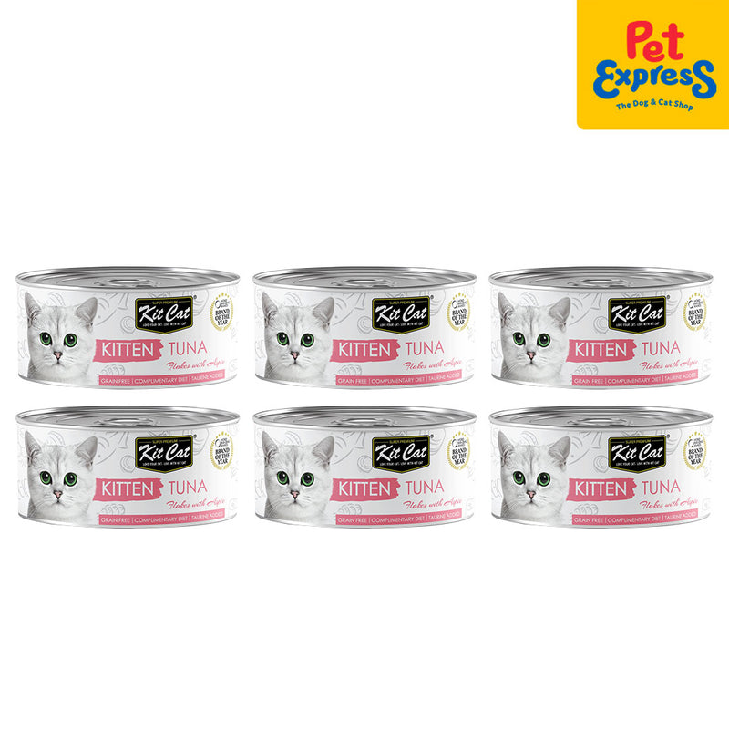 Kit Cat Kitten Tuna Flakes with Aspic Wet Cat Food 80g (6 cans)