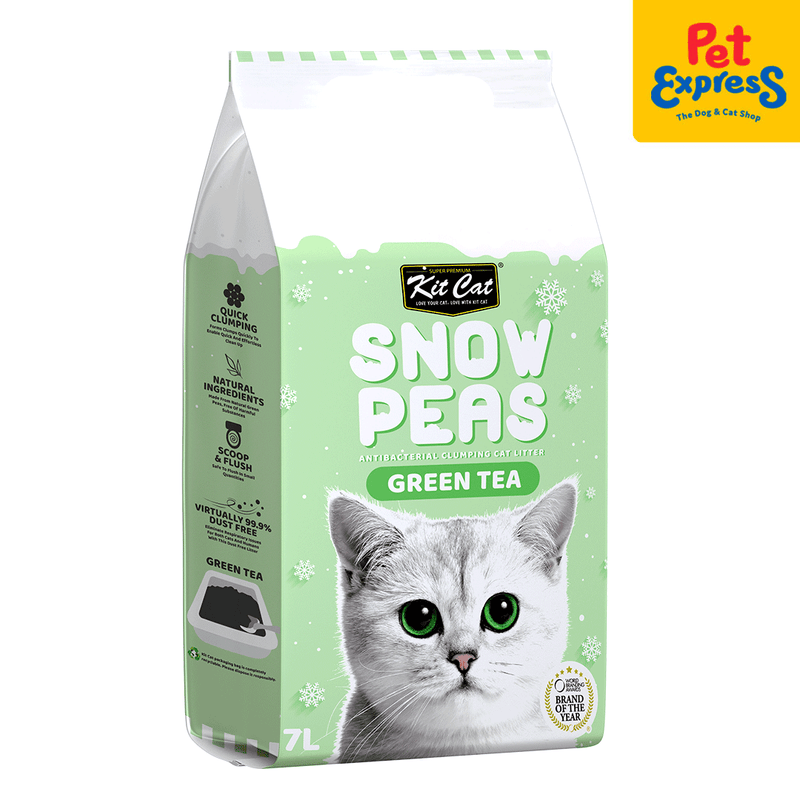 Kit Cat Snow Peas Green Tea Antibacterial Clumping Cat Litter 7L