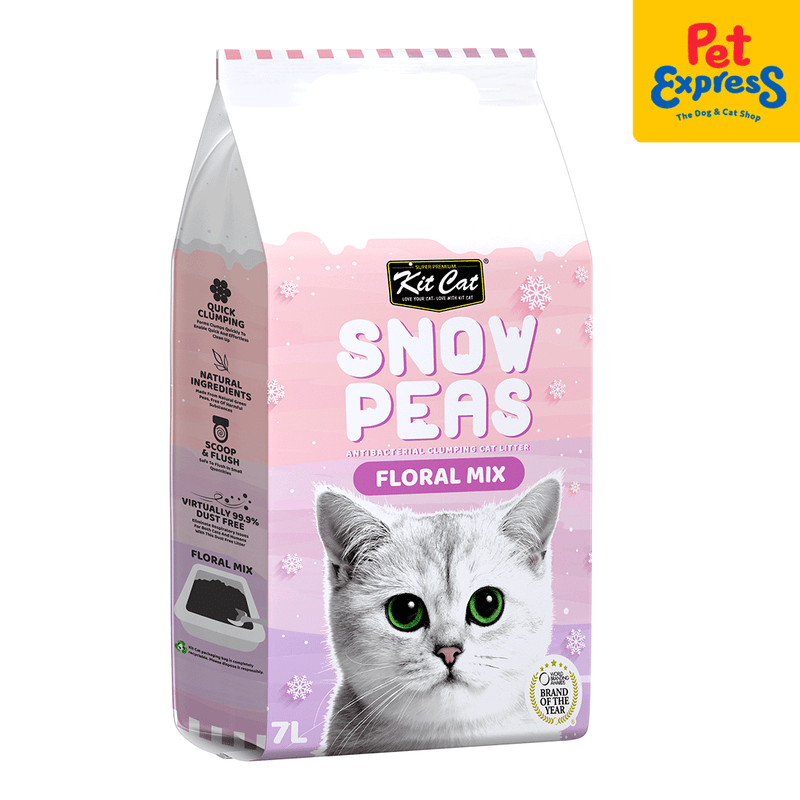 Kit Cat Snow Peas Floral Mix Antibacterial Clumping Cat Litter  7L
