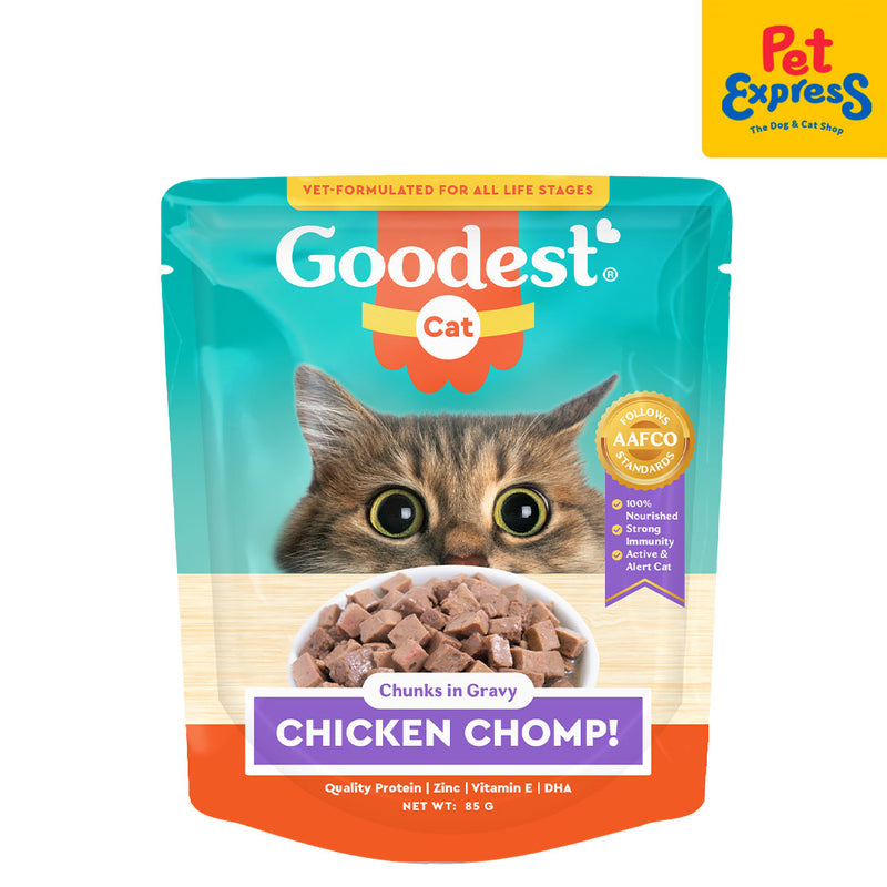 Goodest Chicken Chomp Chunks in Gravy Wet Cat Food 85g (12 pouches)