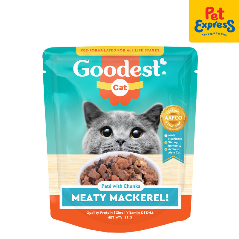 Goodest Meaty Mackerel Pate with Chunks Wet Cat Food 85g (12 pouches)