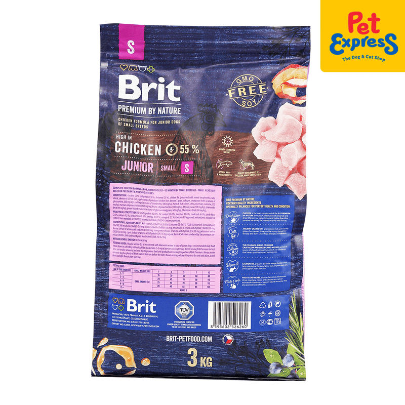 Brit Premium by Nature Puppy Small Breed Chicken Dry Dog Food 3kg