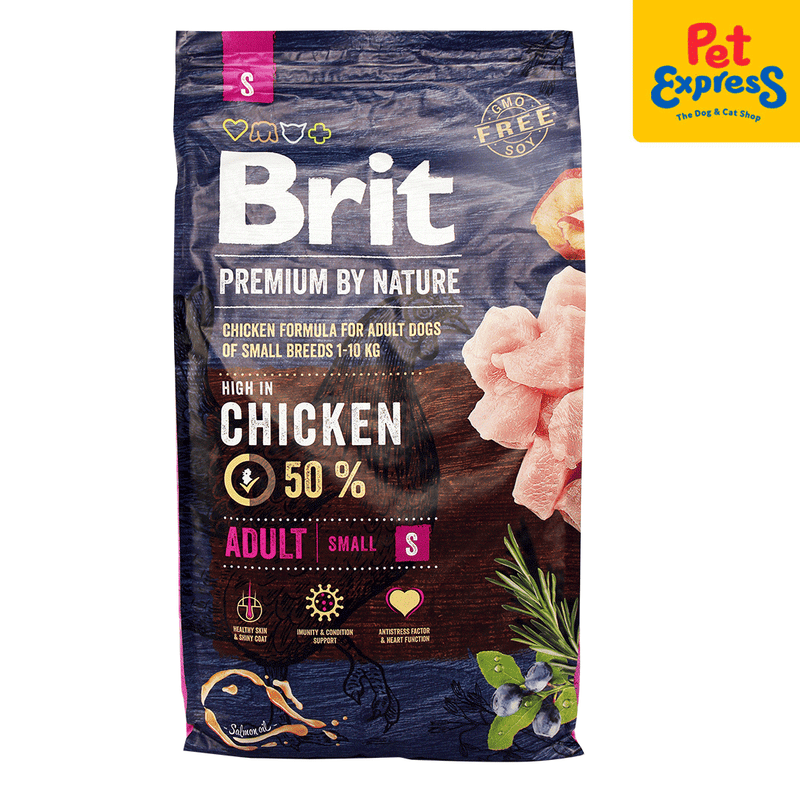 Brit Premium by Nature Adult Small Breed Chicken Dry Dog Food 8kg_front