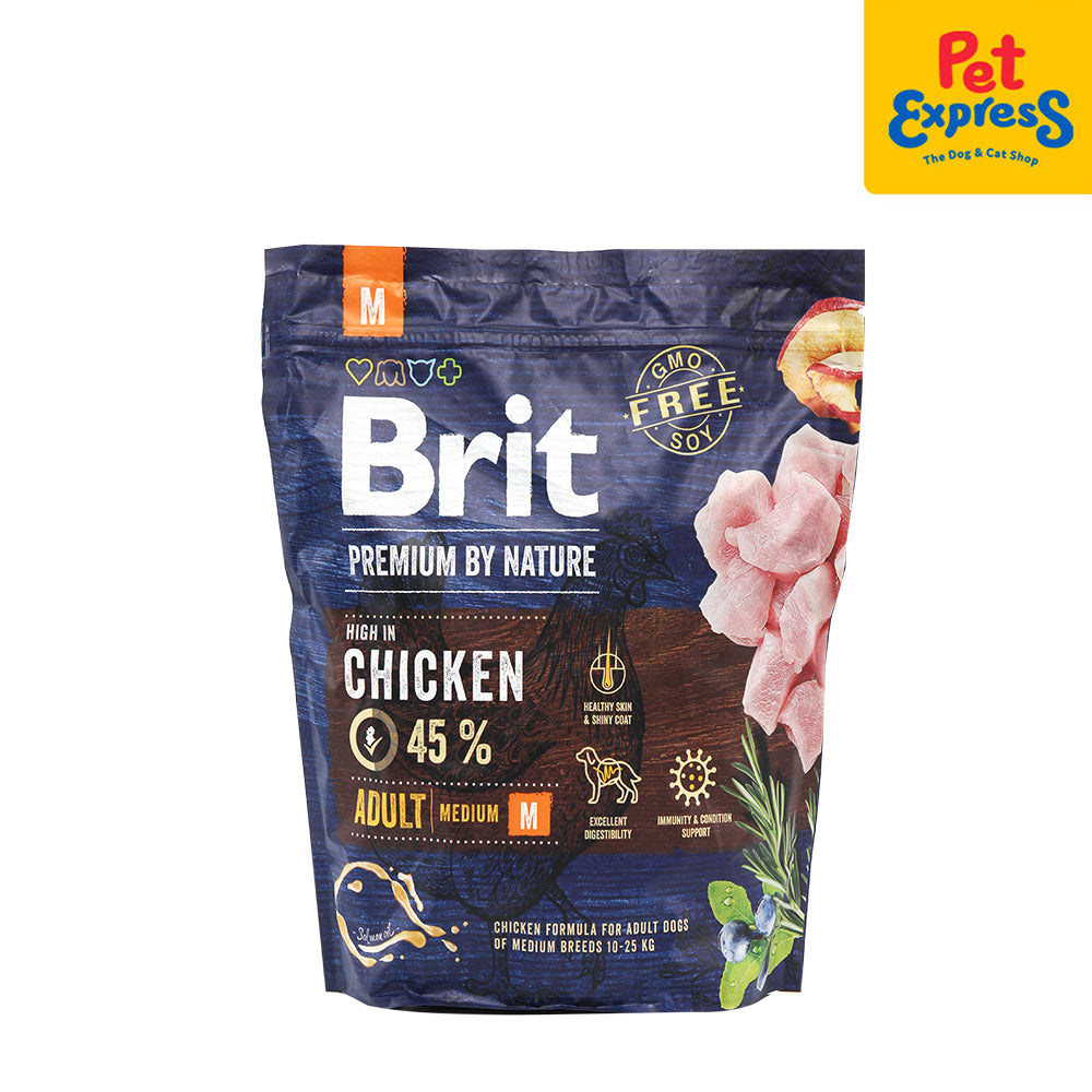 Nature Brit Brit Premium by Nature Adult Medium Breed Chicken Dry Dog Food 1kg ...