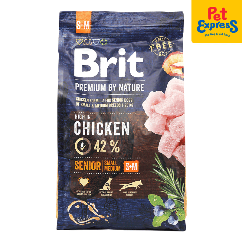 Brit Premium by Nature Senior Small and Medium Breed Chicken Dry Dog Food 3kg_front