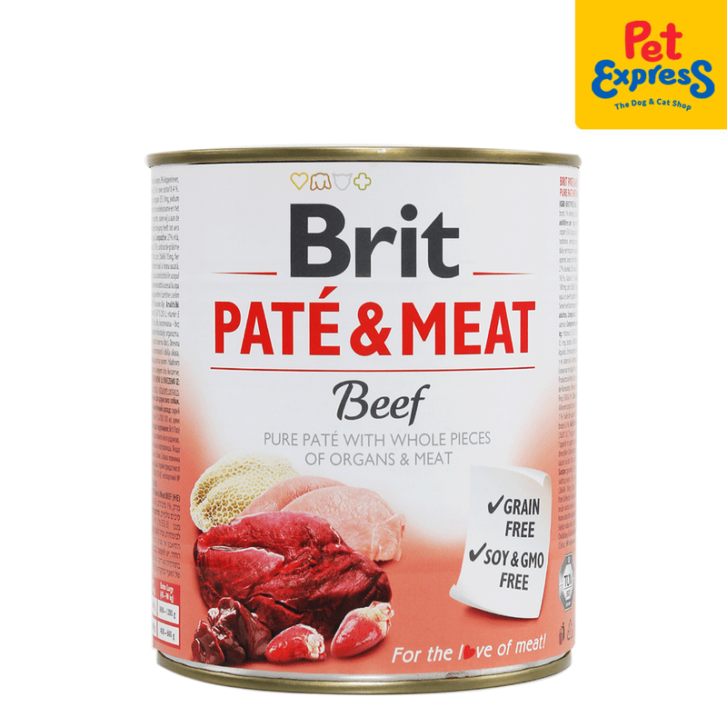 Brit Pate and Meat Beef Wet Dog Food 800g_front