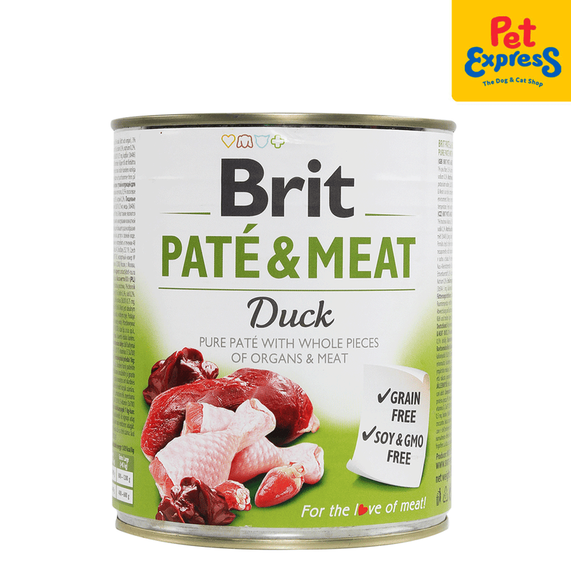 Brit Pate and Meat Duck Wet Dog Food 800g_front