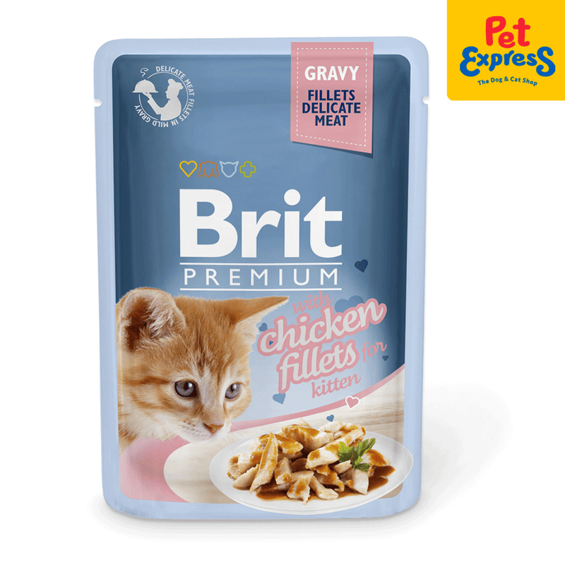 Brit Premium Kitten Chicken Fillet in Gravy Wet Cat Food 85g (24 pouches)_front
