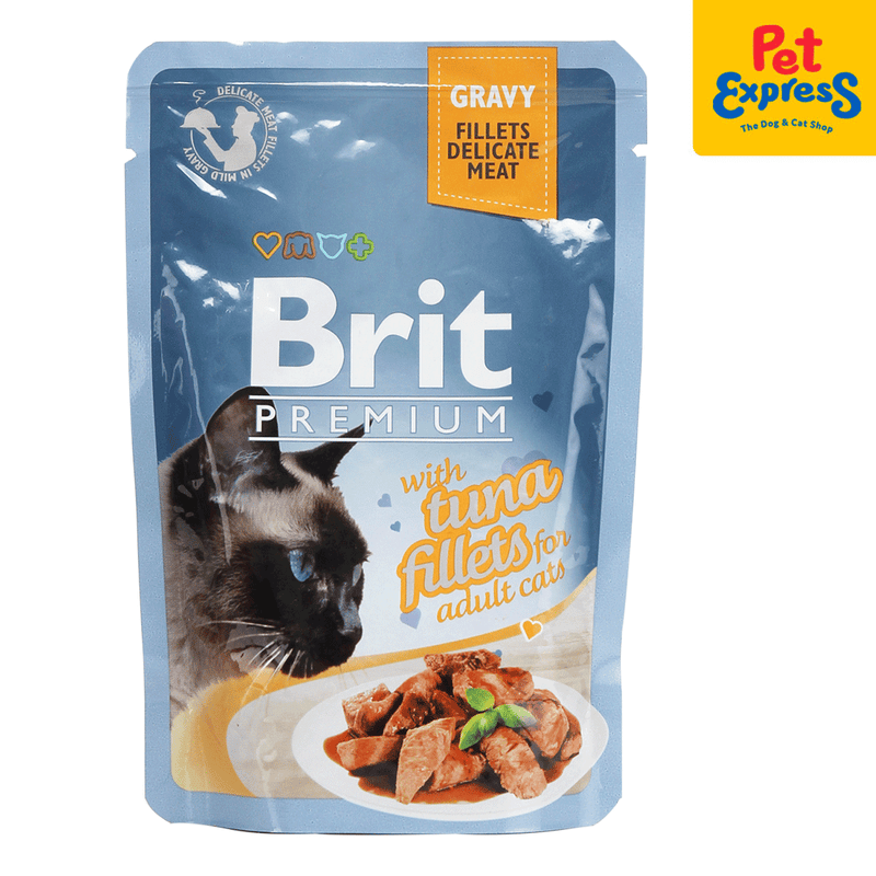 Brit Premium Adult Tuna Fillet in Gravy Wet Cat Food 85g (24 pouches)_front