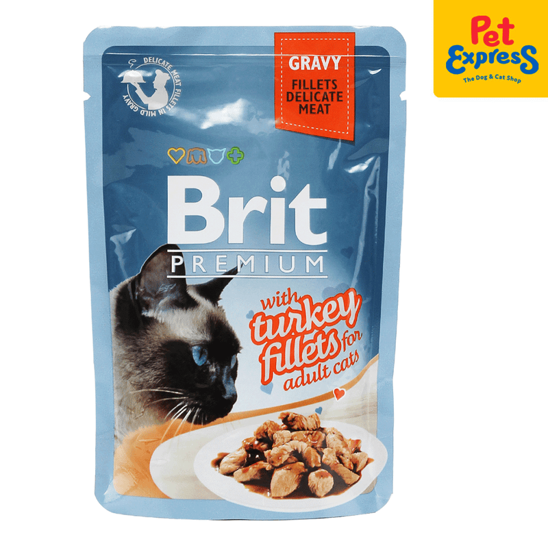 Brit Premium Adult Turkey Fillet in Gravy Wet Cat Food 85g (24 pouches)_front