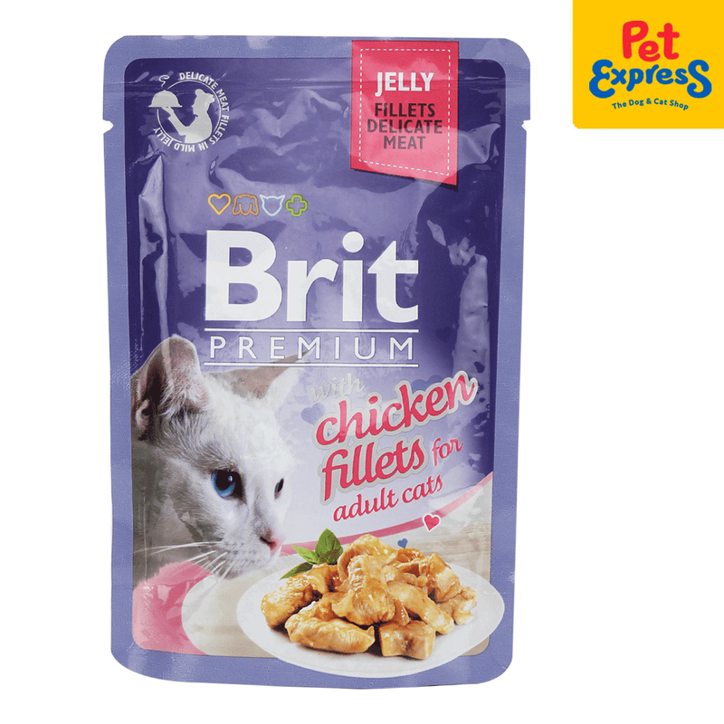 Brit Premium Adult Chicken Fillet in Jelly Wet Cat Food 85g (24 pouches)_front