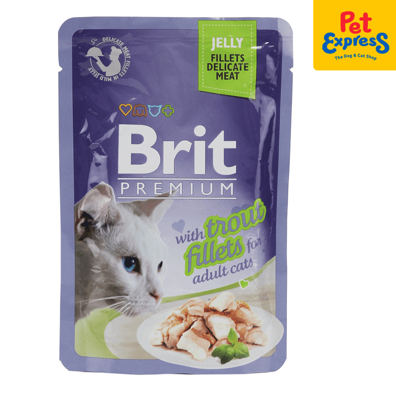 Brit Premium Adult Trout Fillet in Jelly Wet Cat Food 85g (24 pouches)_front