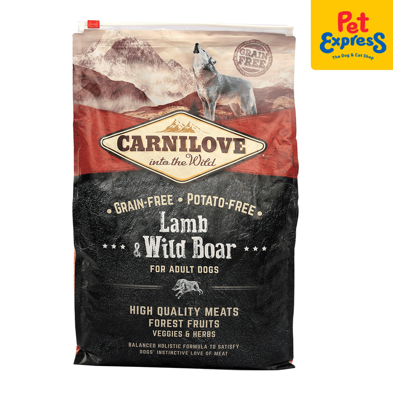 Carnilove Adult Lamb and Wild Boar Dry Dog Food 4kg_front