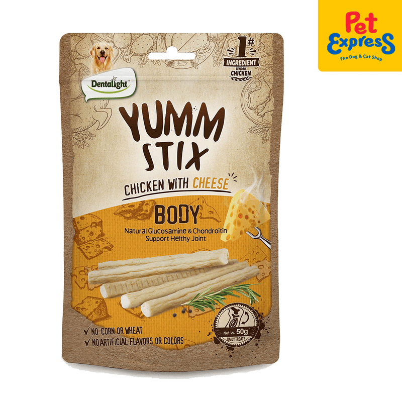 Dentalight Yumm Stix Body Chicken with Cheese Dog Treats 50g