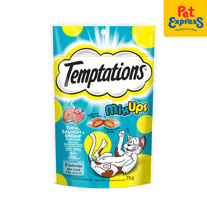 Temptations Mix Ups Tuna, Salmon and Shrimp Cat Treats 75g