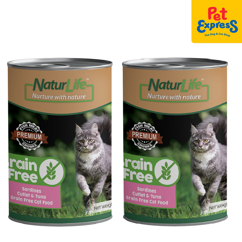 Naturlife Grain Free Sardines Cutlet Tuna Wet Cat Food 400g (2 cans)