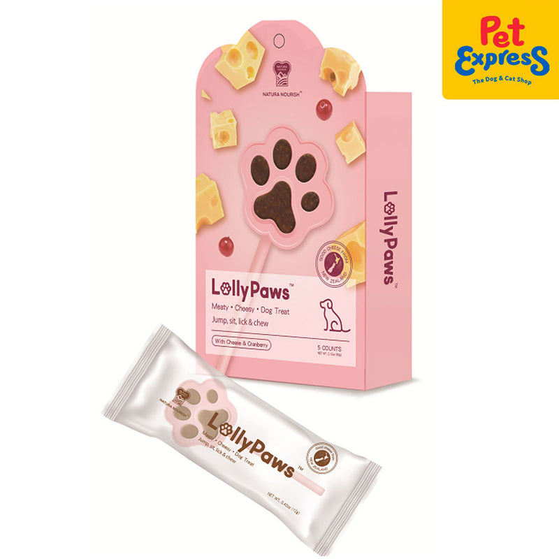 Natura Nourish Lolly Paws Cheese and Cranberry Dog Treats 60g