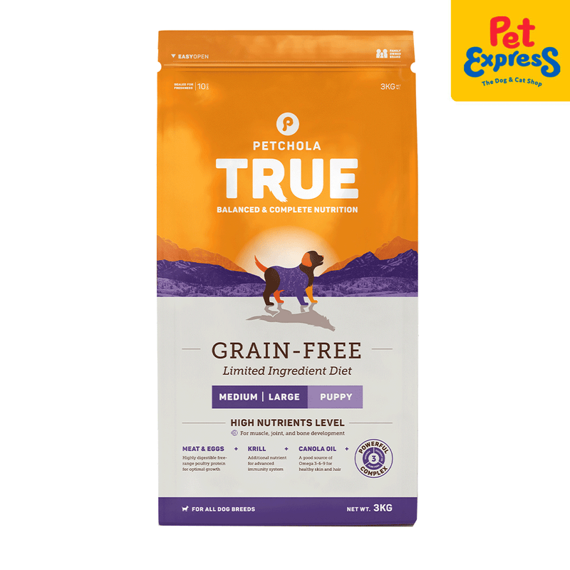 Petchola True Grain Free Medium and Large Puppy Dry Dog Food 3kg