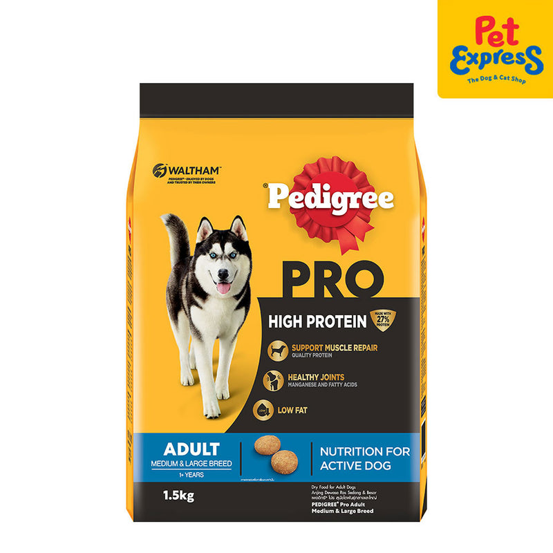 Pedigree Pro Adult High Protein Medium and Large Breed Beef and Lamb Dry Dog Food 1.5kg