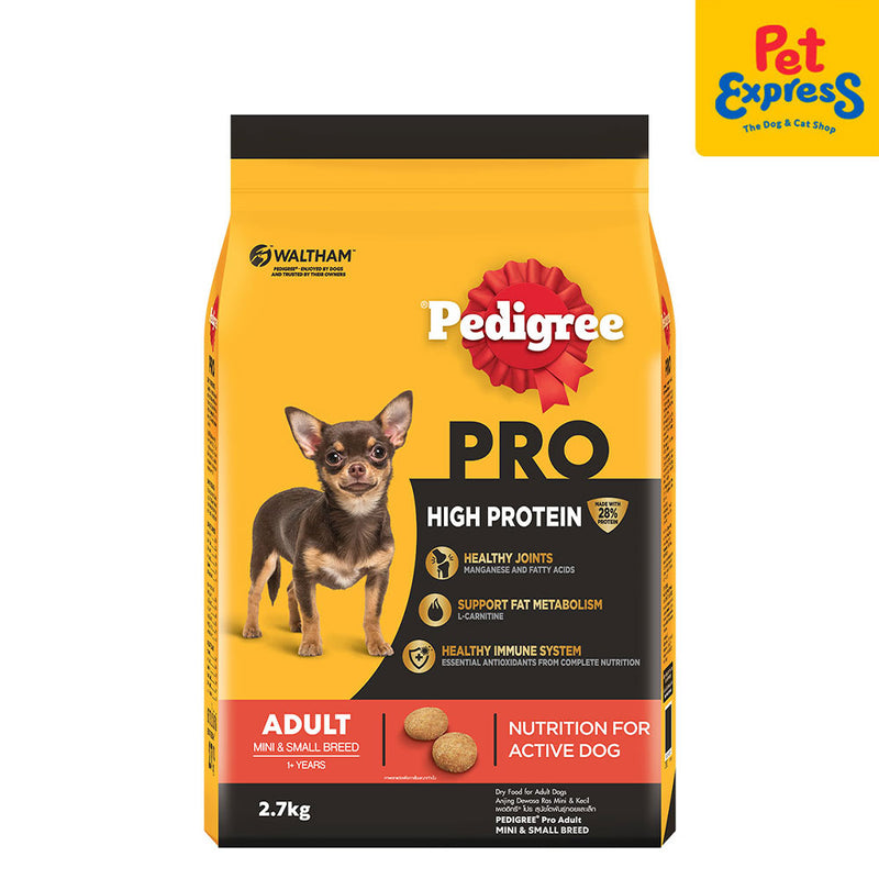 Pedigree Pro Adult High Protein Mini and Small Breed Beef and Lamb Dry Dog Food 2.7kg