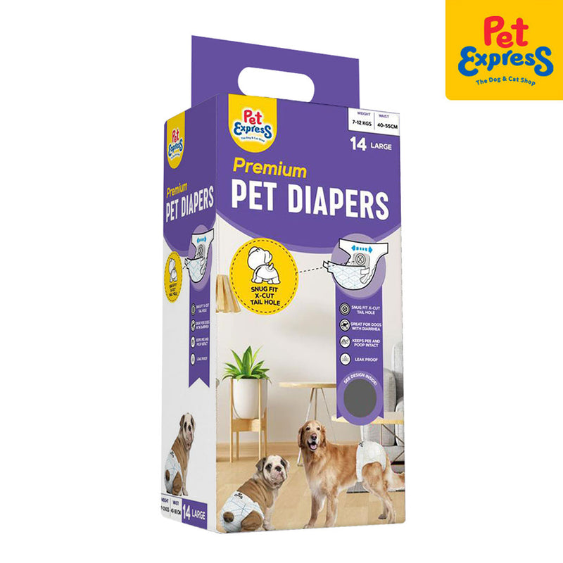 Pet Express Premium Pet Diapers Brown 14s L-02