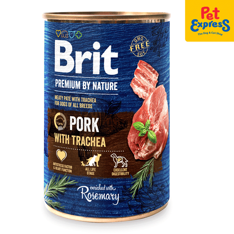 Brit Premium by Nature Pork with Trachea Wet Dog Food 400g (2 cans)