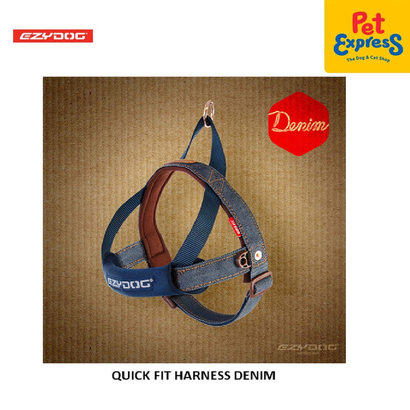 EzyDog Quickfit Dog Harness Medium Denim