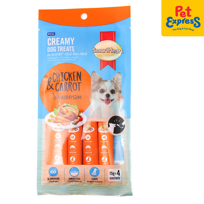 SmartHeart Creamy Chicken and Carrots Dog Treats 60g