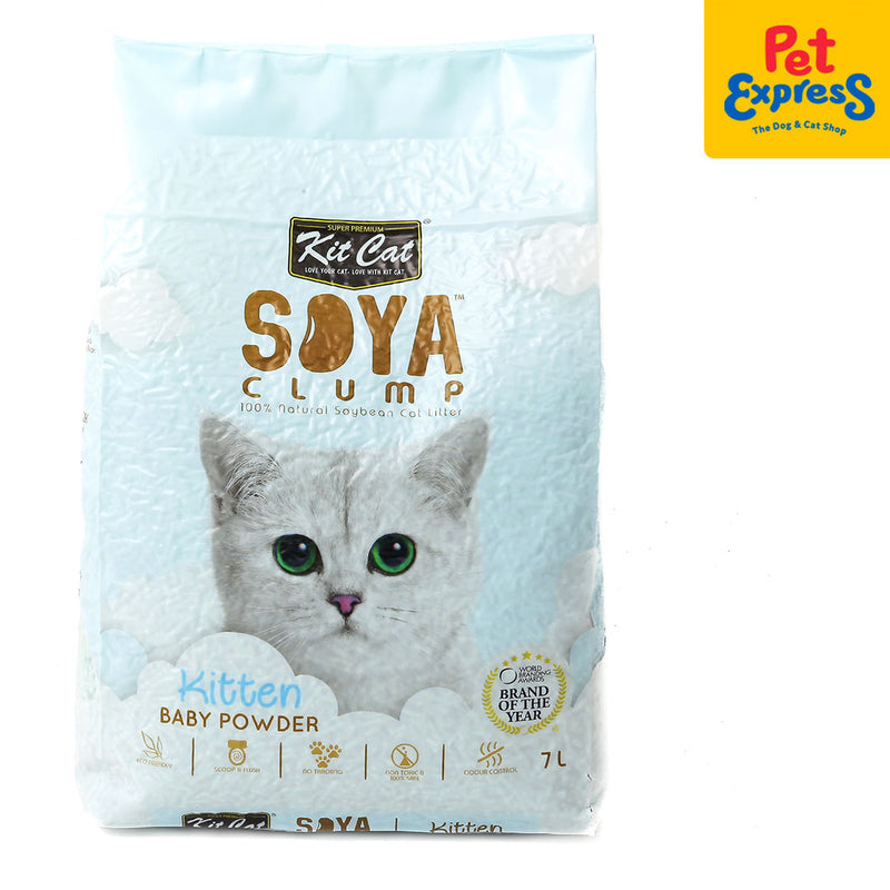 Kit Cat Soya Clump Kitten Baby Powder Cat Litter 7L