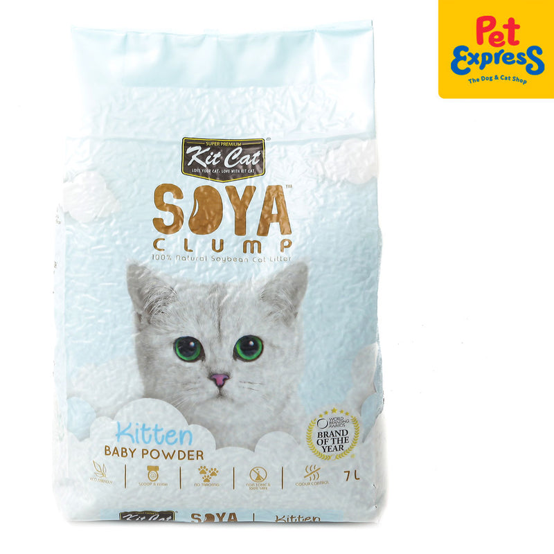 Kit Cat Soya Clump Kitten Baby Powder Cat Litter 7L