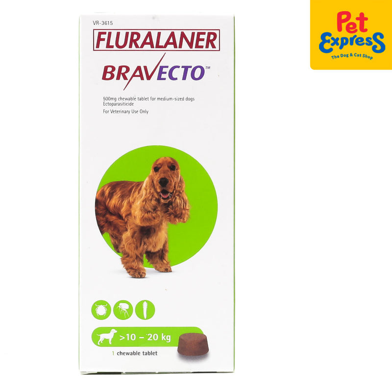 Bravecto Tick and Flea for Medium Dogs 500mg >10-20kg